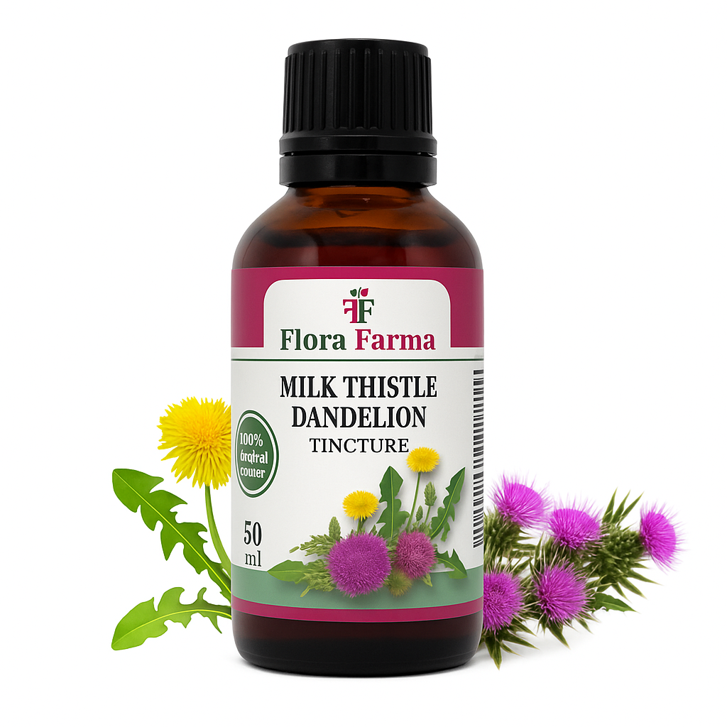 Ostropest plamisty i mniszek lekarski – nalewka 50 ml – wspomaga oczyszczanie wątroby i woreczka żółciowego.