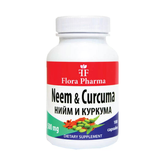 Suplement diety Neem i Kurkuma 500 mg – 100 kapsułek