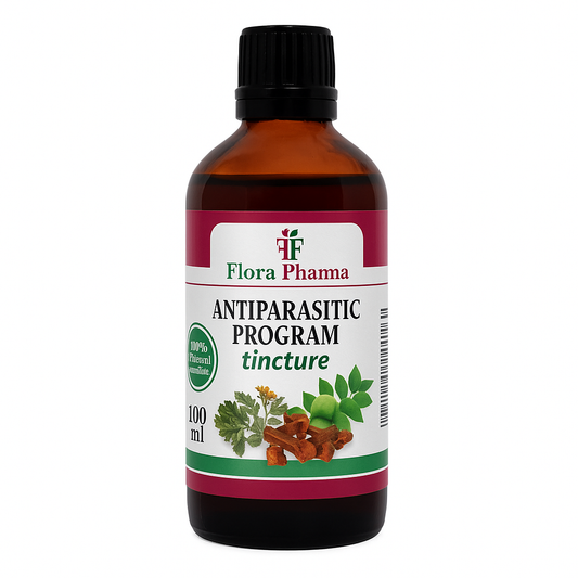 Program przeciwpasożytniczy – nalewka 100 ml – zwalcza pasożyty, bakterie i grzyby.