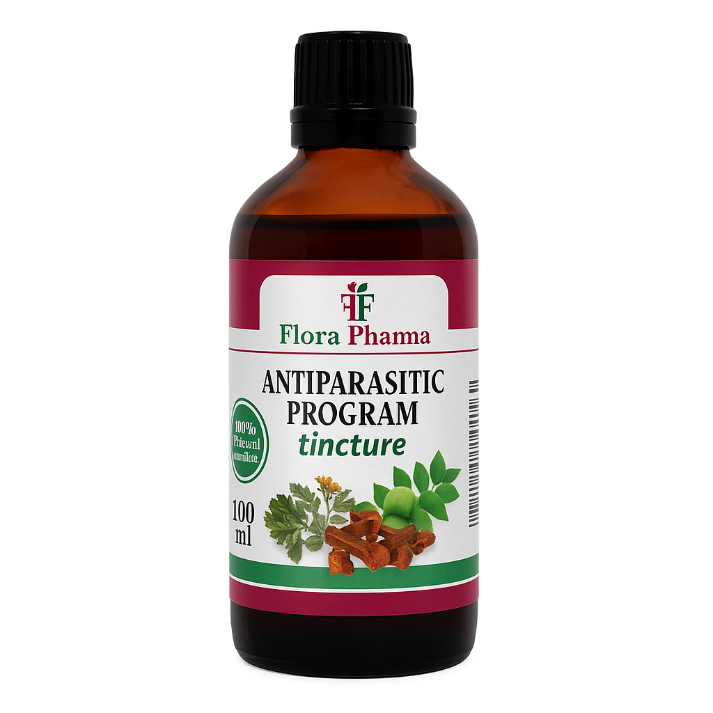 Program przeciwpasożytniczy – nalewka 100 ml – zwalcza pasożyty, bakterie i grzyby.