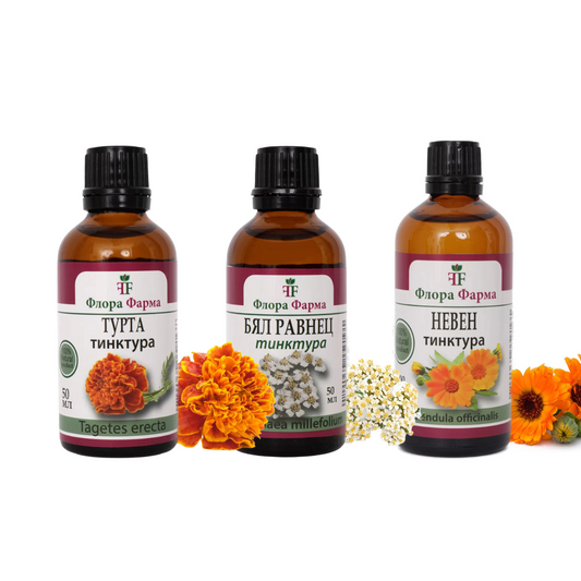 Pakiet promocyjny – Nalewki z aksamitki, krwawnika i nagietka