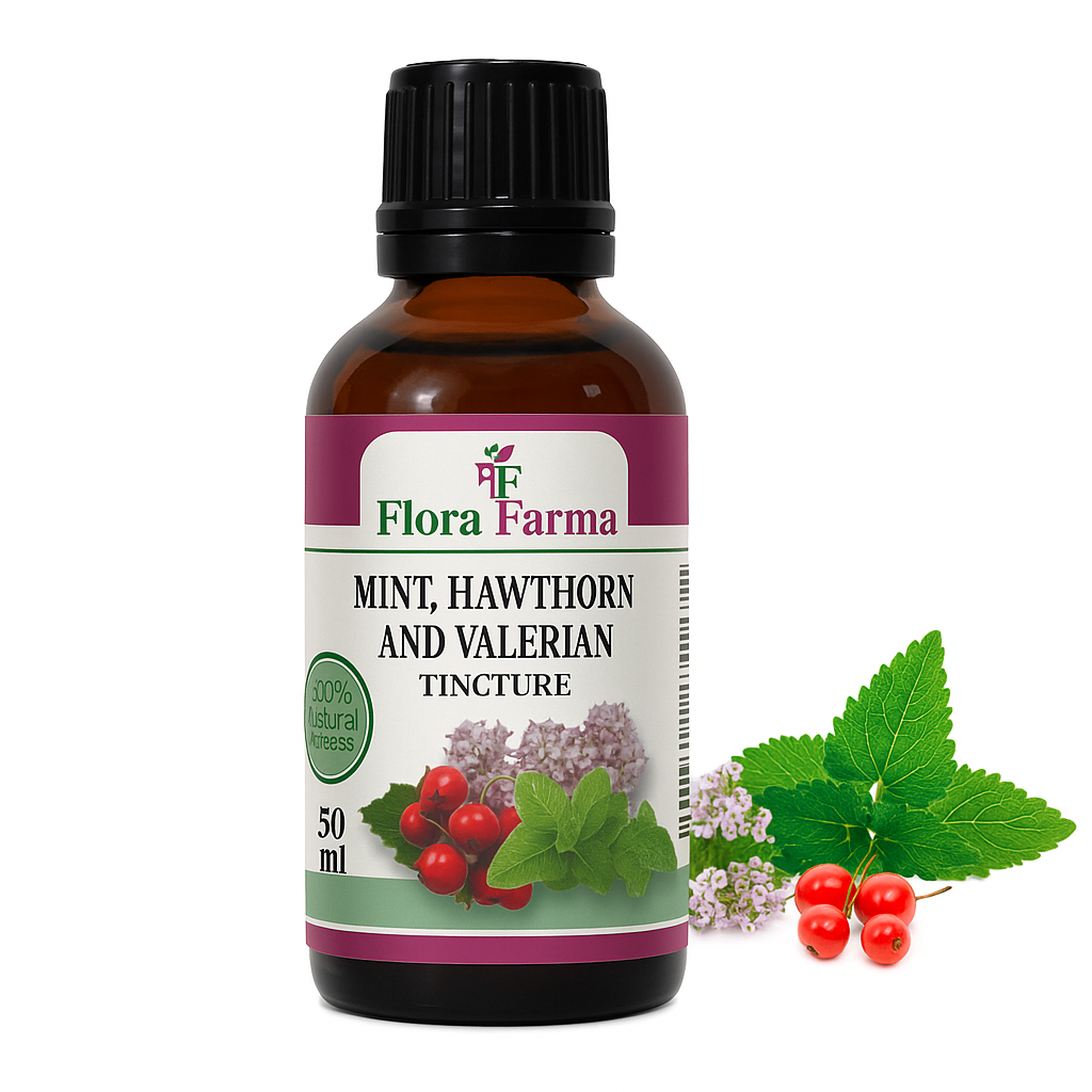 Mięta, głóg i waleriana – nalewka 50 ml – wspomaga redukcję stresu i łagodzi uczucie niepokoju